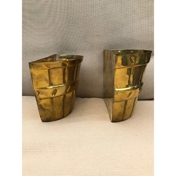 Vintage Wall Pocket Pair Raymor Bucket Shape Tradition by Raymor India Metalware - Picture 5 of 10